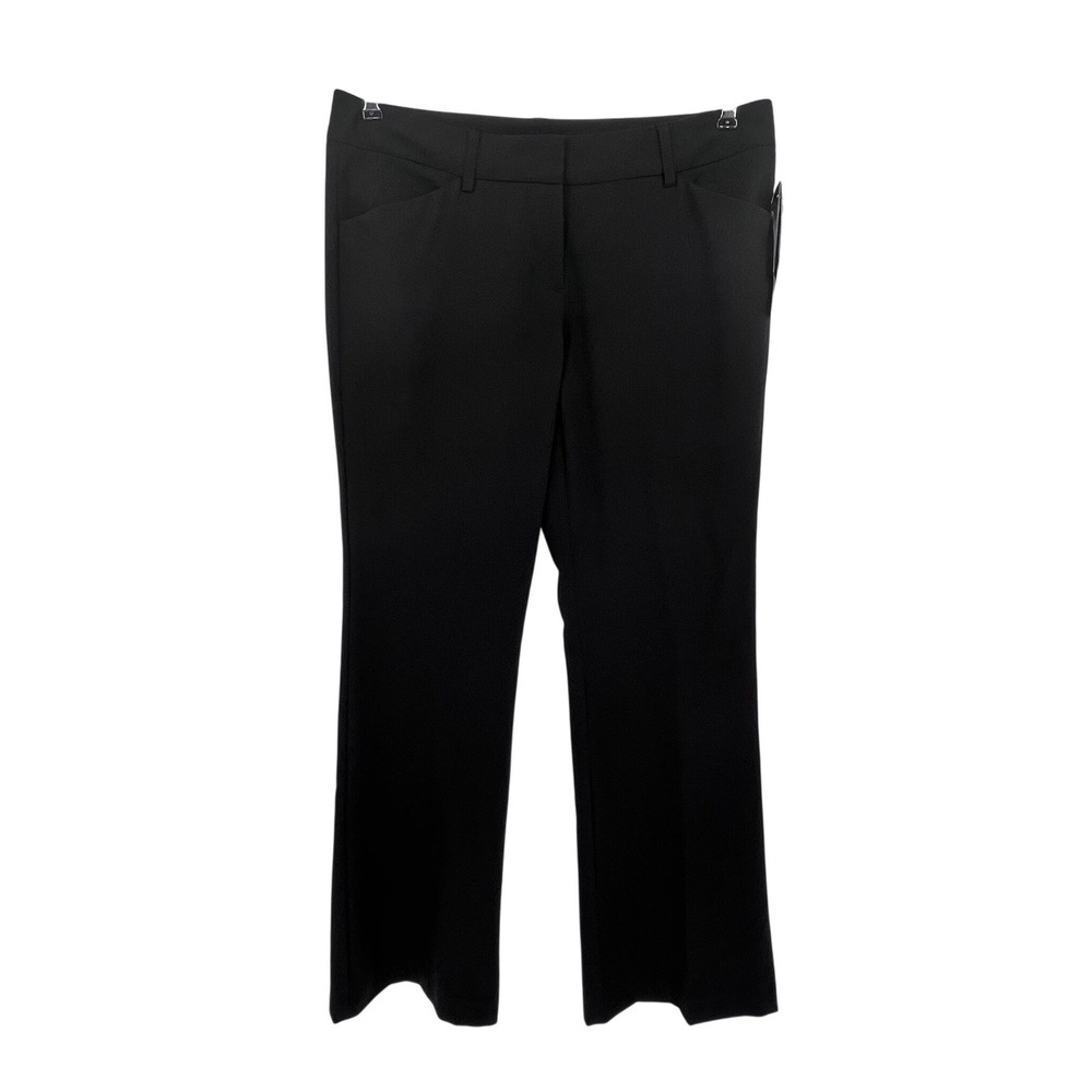 Daisy Fuentes City Pant Dress Trousers Womens 10 Black Straight Leg Classic NEW
